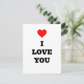 Rood hart Ik hou van je Valentijnsdag Kaart (Staand voorkant)