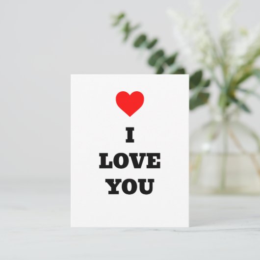 Rood hart Ik hou van je Valentijnsdag Kaart (Staand voorkant)