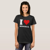 Rood hart Ik hou van Mongolië T-shirt (Voorkant volledig)