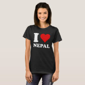 Rood hart Ik hou van Nepal T-shirt (Voorkant volledig)