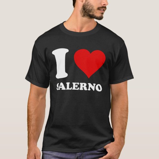 Rood hart Ik hou van Salerno T-shirt (Voorkant)