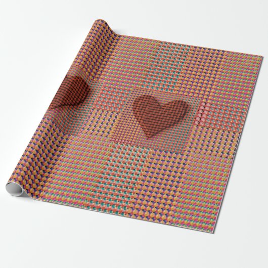 Rood Hart Inpakpapier (Uitgerold)