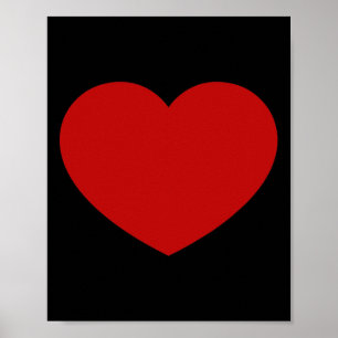 Rood hart is het symbool van liefde voor Valentijn Poster