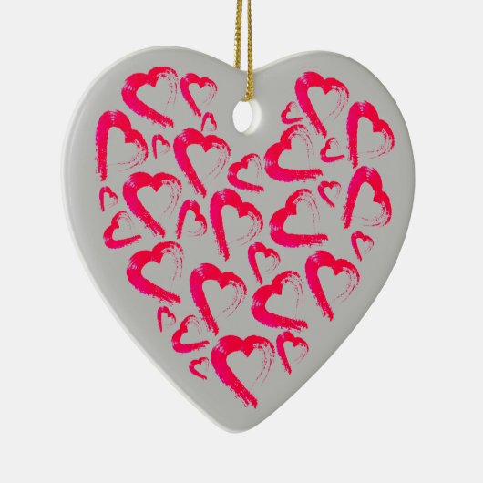 Rood hart keramisch Ornament (Rechts)