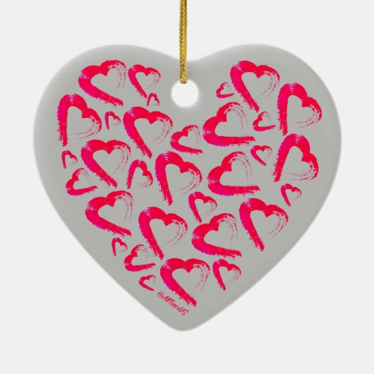 Rood hart keramisch Ornament (Achterkant)