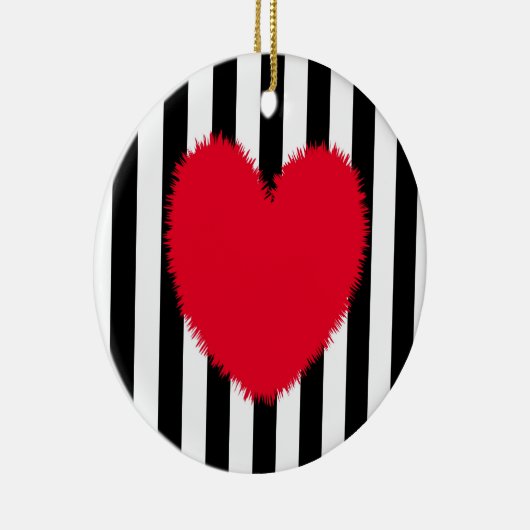 Rood hart keramisch ornament (Rechts)