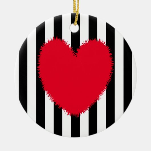 Rood hart keramisch ornament (Voorkant)