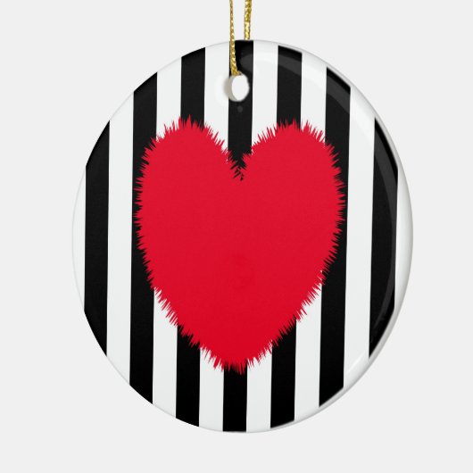 Rood hart keramisch ornament (Links)