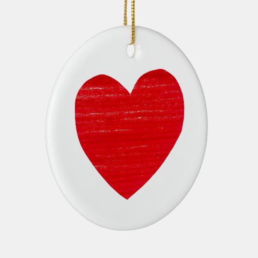 Rood hart keramisch Ornament (Rechts)
