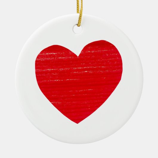 Rood hart keramisch Ornament (Voorkant)