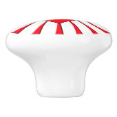 Rood hart keramische knop (Zijkant)