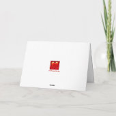 Rood hart kerstkaart met liefde. kaart (Achterkant)