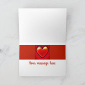 Rood hart kerstkaart met liefde. kaart (Binnen)