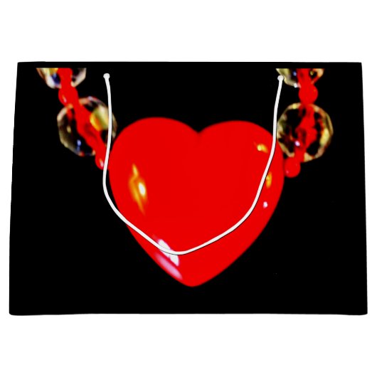 Rood hart Ketting Groot Cadeauzakje (Voorkant)