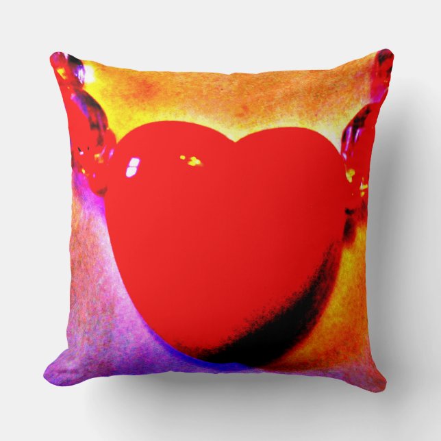 Rood hart Ketting Kussen (Voorkant)