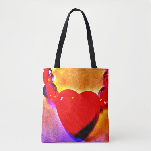 Rood hart Ketting Tote Bag (Voorkant)