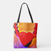 Rood hart Ketting Tote Bag (Achterkant)