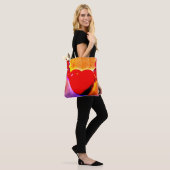 Rood hart Ketting Tote Bag (Op model)