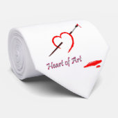 Rood hart kunstliefde schilderende schildpenseelku stropdas (Opgerold)