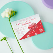 Rood Hart Liefde Valentijnsfeestje Kaart