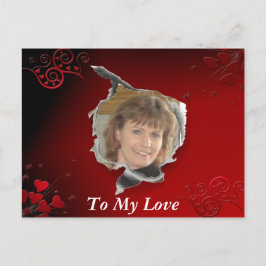 Rood hart lijst briefkaart