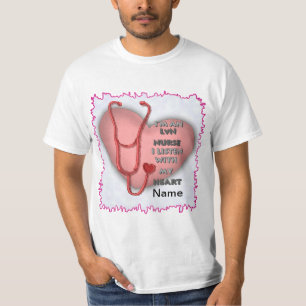 Rood Hart LVN Verpleegster T-shirt