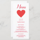  rood hart menu (Voorkant / Achterkant)