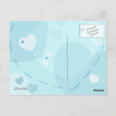 Rood hart met ballonnen, briefkaart (Achterkant)