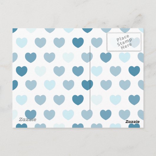 Rood hart met ballonnen, briefkaart (Achterkant)