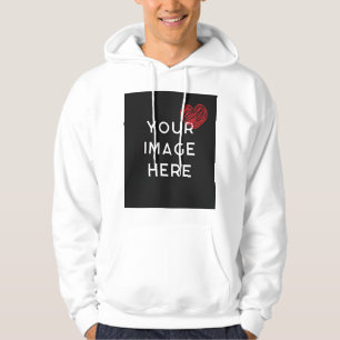Rood hart met gepersonaliseerd afbeelding hoodie