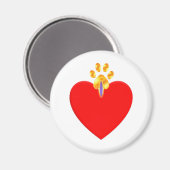 Rood hart met gouden poot magneet (Voorkant / Achterkant)