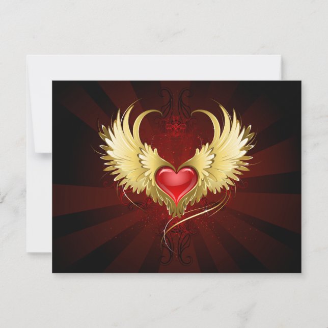 Rood Hart met Gouden Vleugels (Voorkant)