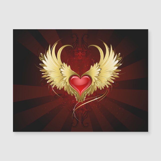 Rood Hart met Gouden Vleugels (Voorkant)