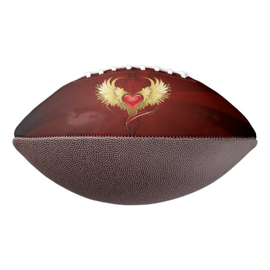 Rood Hart met Gouden Vleugels American Football (Gedraaid 270)