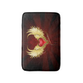 Rood Hart met Gouden Vleugels Badmat (Voorkant Verticaal)