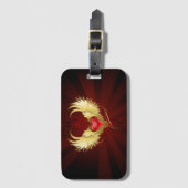 Rood Hart met Gouden Vleugels Bagagelabel (Voorkant (verticaal))