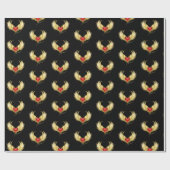 Rood Hart met Gouden Vleugels Cadeaupapier (Vlak)