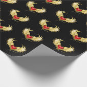 Rood Hart met Gouden Vleugels Cadeaupapier (Hoek)