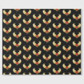 Rood Hart met Gouden Vleugels Cadeaupapier (Vlak)