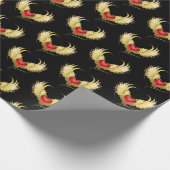 Rood Hart met Gouden Vleugels Cadeaupapier (Hoek)