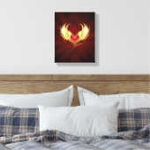 Rood Hart met Gouden Vleugels Canvas Afdruk (Insitu (Slaapkamer))
