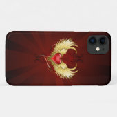 Rood Hart met Gouden Vleugels Case-Mate iPhone Case (Achterkant (horizontaal))