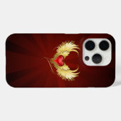 Rood Hart met Gouden Vleugels Case-Mate iPhone Case (Achterkant (horizontaal))