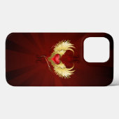 Rood Hart met Gouden Vleugels Case-Mate iPhone Case (Achterkant (horizontaal))