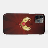 Rood Hart met Gouden Vleugels Case-Mate iPhone Case (Achterkant (horizontaal))
