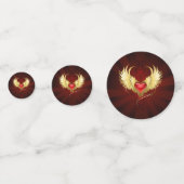Rood Hart met Gouden Vleugels Confetti (Voorkanten)