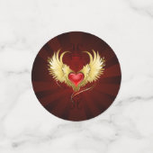 Rood Hart met Gouden Vleugels Confetti (Kleine voorkant)