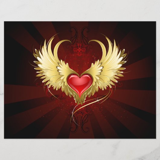 Rood Hart met Gouden Vleugels Flyer (Voorkant)