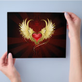 Rood Hart met Gouden Vleugels Flyer (Hand)