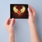 Rood Hart met Gouden Vleugels Flyer (Hand)